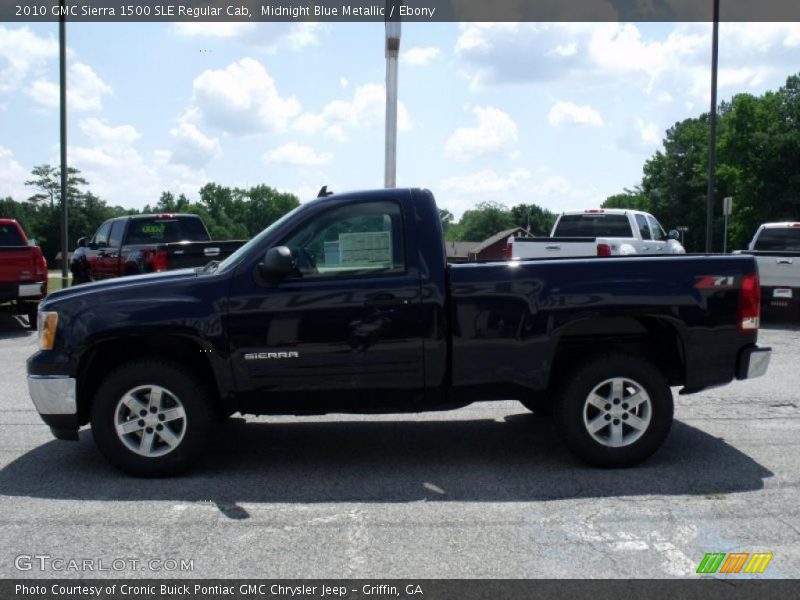 Midnight Blue Metallic / Ebony 2010 GMC Sierra 1500 SLE Regular Cab