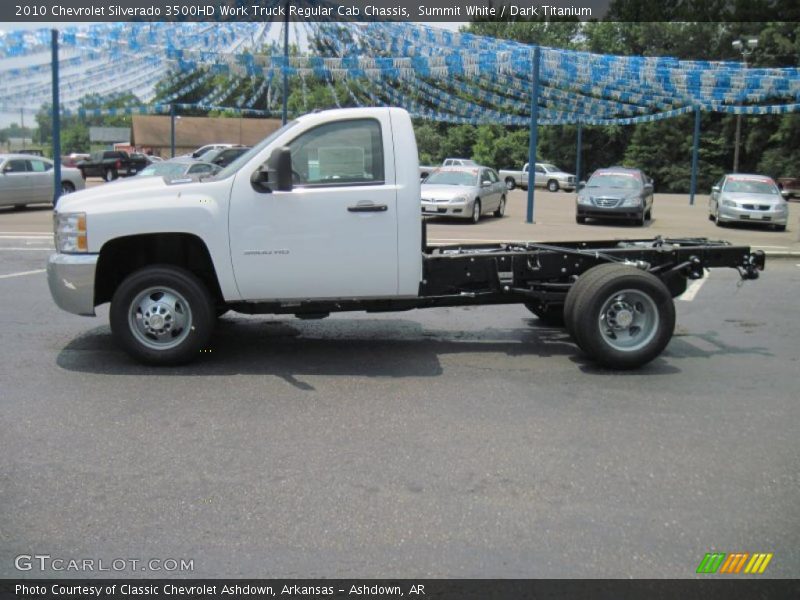 Summit White / Dark Titanium 2010 Chevrolet Silverado 3500HD Work Truck Regular Cab Chassis