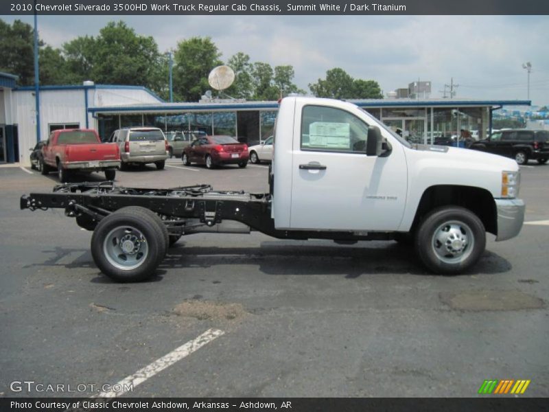 Summit White / Dark Titanium 2010 Chevrolet Silverado 3500HD Work Truck Regular Cab Chassis