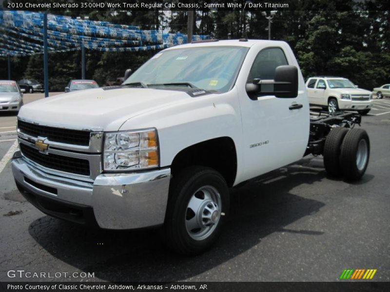 Summit White / Dark Titanium 2010 Chevrolet Silverado 3500HD Work Truck Regular Cab Chassis