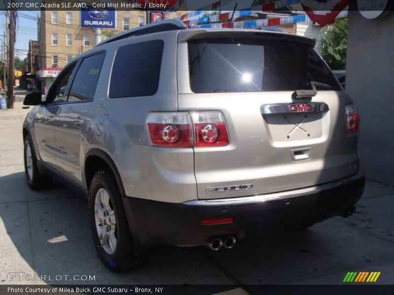 Gold Mist Metallic / Ebony 2007 GMC Acadia SLE AWD