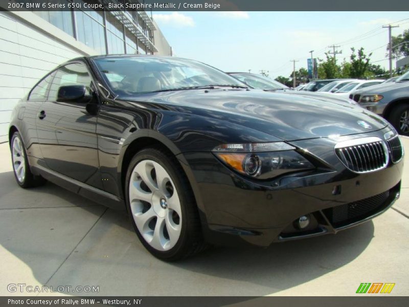 Black Sapphire Metallic / Cream Beige 2007 BMW 6 Series 650i Coupe