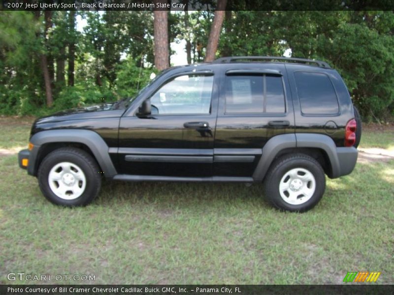 Black Clearcoat / Medium Slate Gray 2007 Jeep Liberty Sport