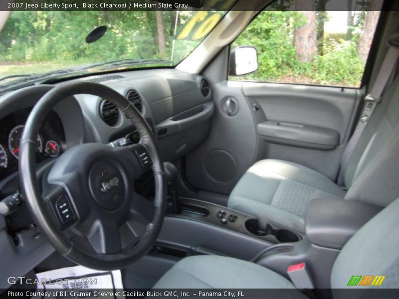 Black Clearcoat / Medium Slate Gray 2007 Jeep Liberty Sport