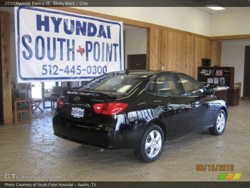 Ebony Black / Gray 2010 Hyundai Elantra SE