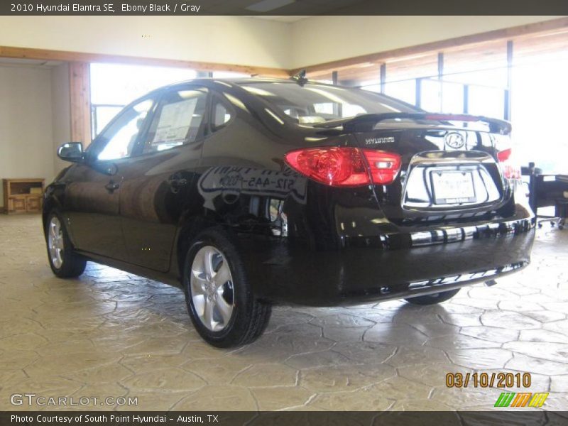 Ebony Black / Gray 2010 Hyundai Elantra SE