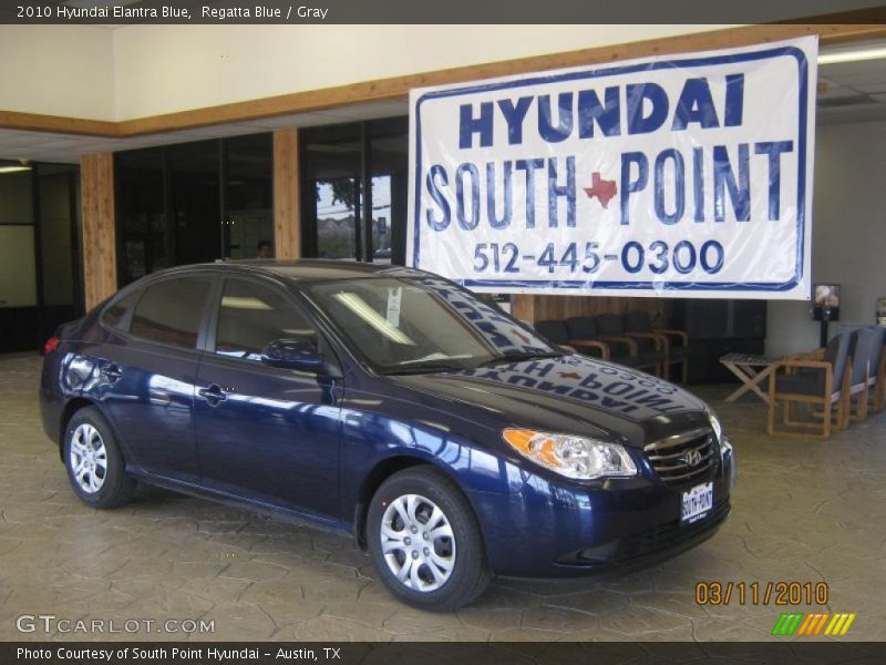 Regatta Blue / Gray 2010 Hyundai Elantra Blue