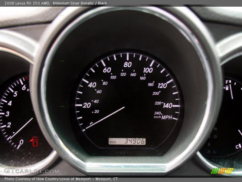 Millenium Silver Metallic / Black 2008 Lexus RX 350 AWD