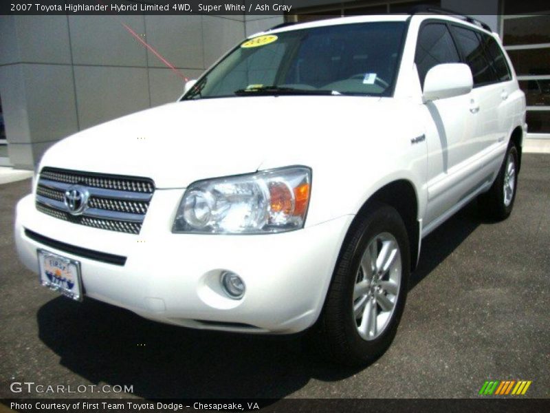 Super White / Ash Gray 2007 Toyota Highlander Hybrid Limited 4WD