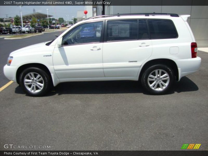Super White / Ash Gray 2007 Toyota Highlander Hybrid Limited 4WD