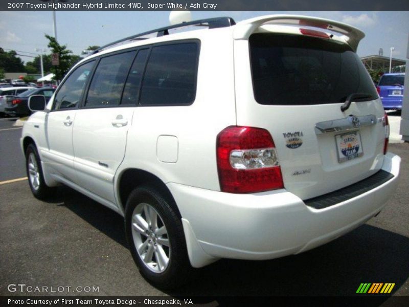 Super White / Ash Gray 2007 Toyota Highlander Hybrid Limited 4WD