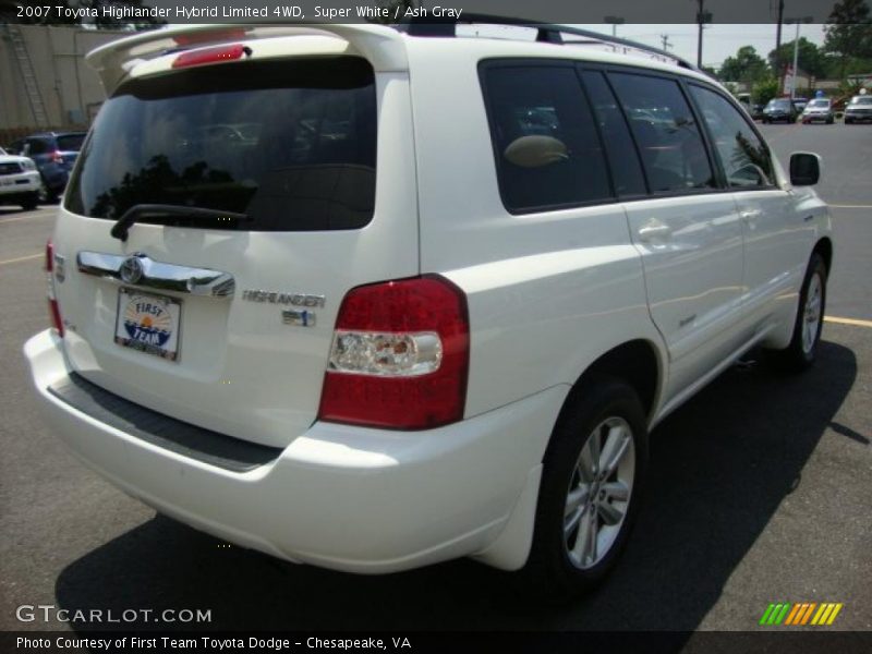 Super White / Ash Gray 2007 Toyota Highlander Hybrid Limited 4WD