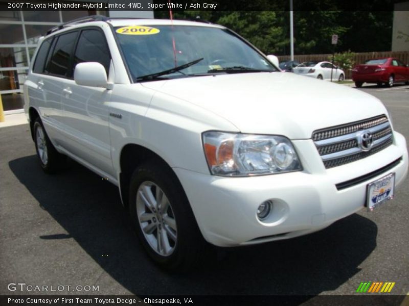 Super White / Ash Gray 2007 Toyota Highlander Hybrid Limited 4WD