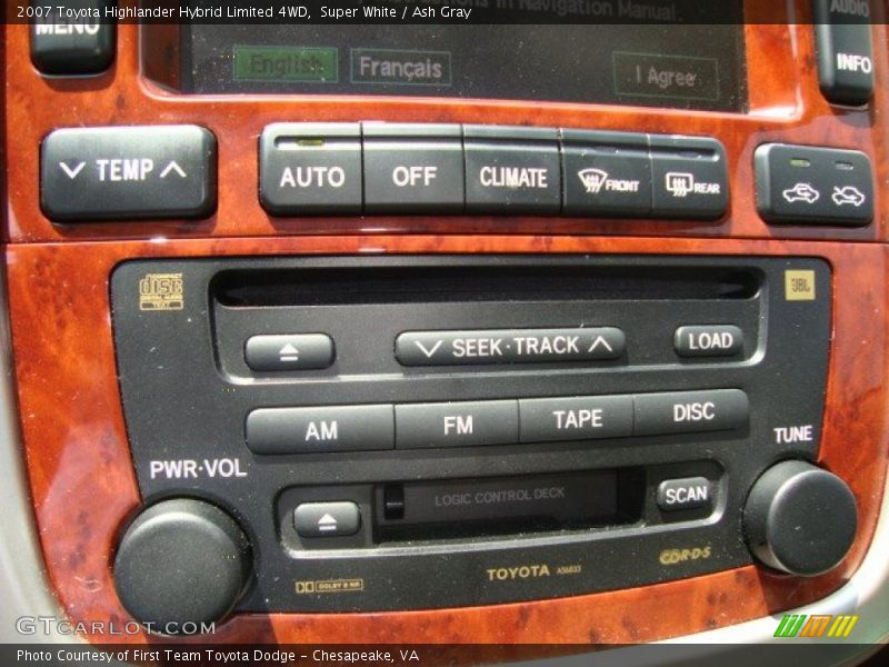 Super White / Ash Gray 2007 Toyota Highlander Hybrid Limited 4WD