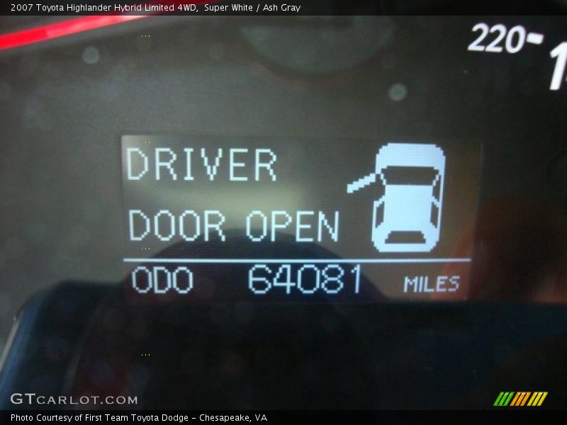 Super White / Ash Gray 2007 Toyota Highlander Hybrid Limited 4WD