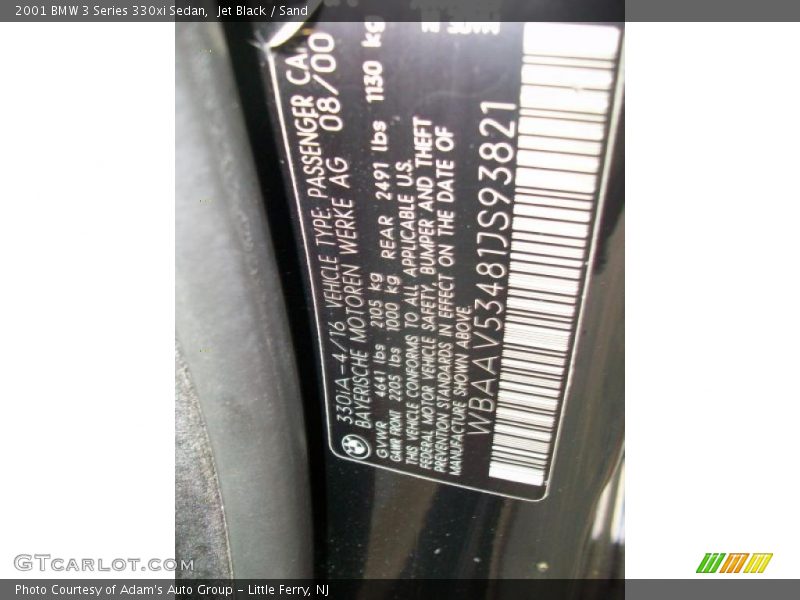 Jet Black / Sand 2001 BMW 3 Series 330xi Sedan