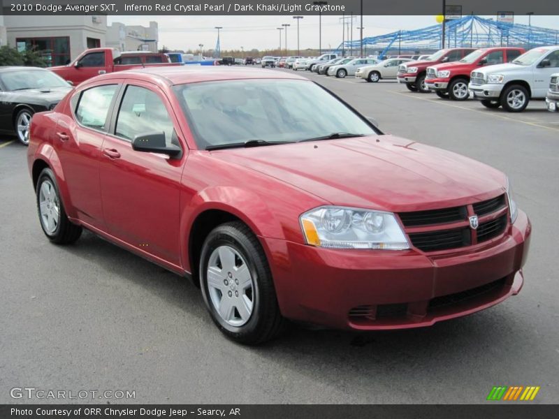 Inferno Red Crystal Pearl / Dark Khaki/Light Graystone 2010 Dodge Avenger SXT