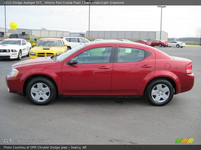 Inferno Red Crystal Pearl / Dark Khaki/Light Graystone 2010 Dodge Avenger SXT