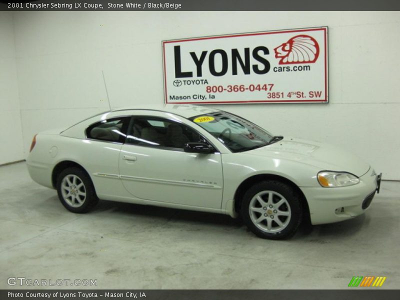 Stone White / Black/Beige 2001 Chrysler Sebring LX Coupe
