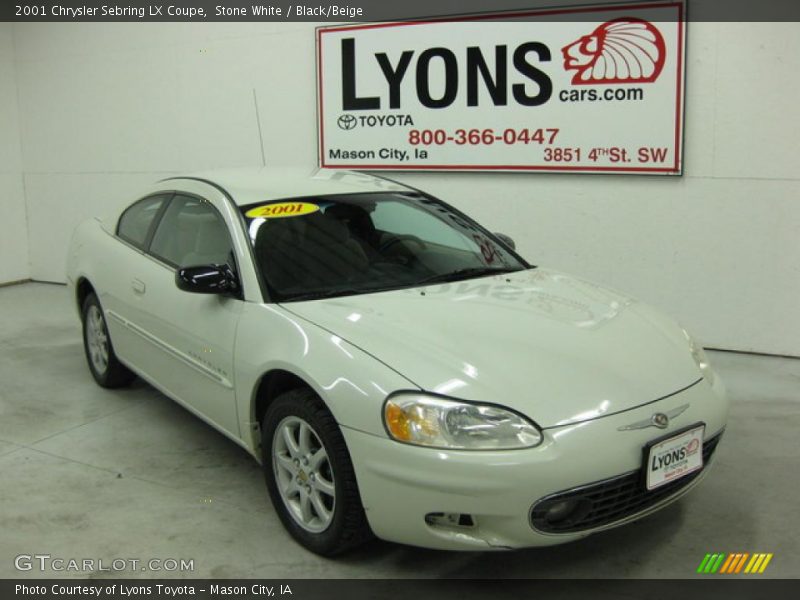 Stone White / Black/Beige 2001 Chrysler Sebring LX Coupe