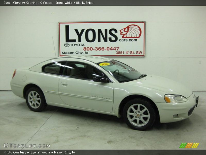 Stone White / Black/Beige 2001 Chrysler Sebring LX Coupe