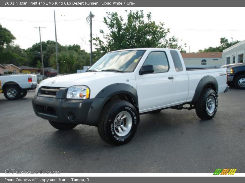 Cloud White / Gray 2001 Nissan Frontier XE V6 King Cab Desert Runner