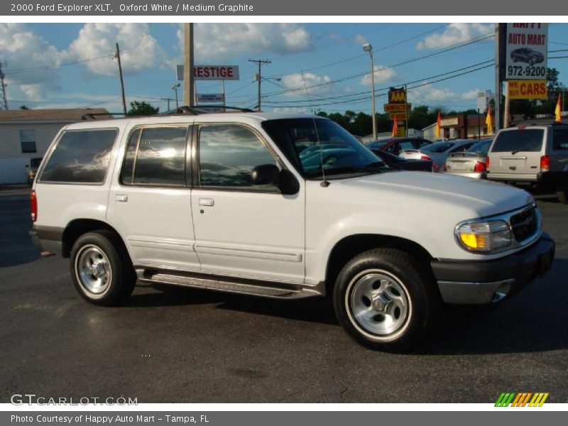 Oxford White / Medium Graphite 2000 Ford Explorer XLT