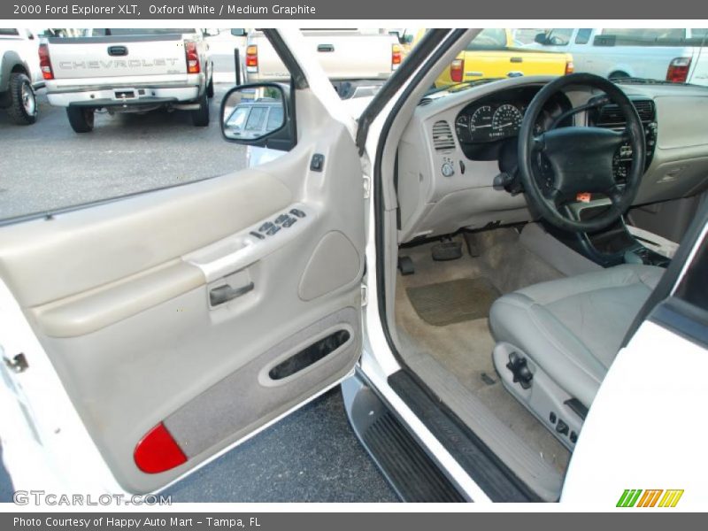 Oxford White / Medium Graphite 2000 Ford Explorer XLT