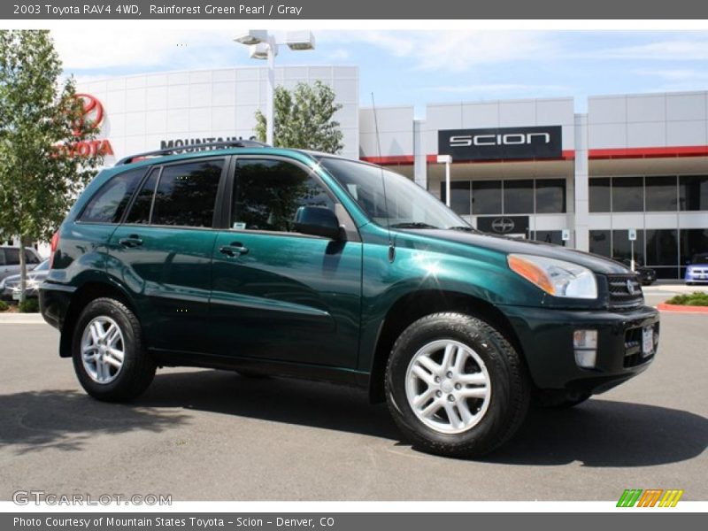 Rainforest Green Pearl / Gray 2003 Toyota RAV4 4WD