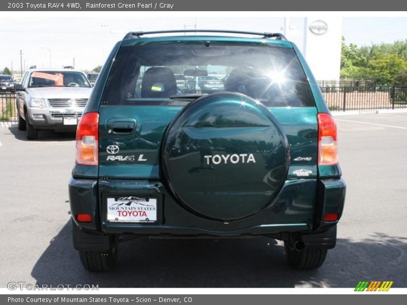 Rainforest Green Pearl / Gray 2003 Toyota RAV4 4WD