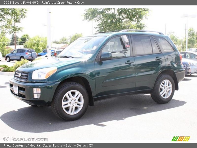 Rainforest Green Pearl / Gray 2003 Toyota RAV4 4WD