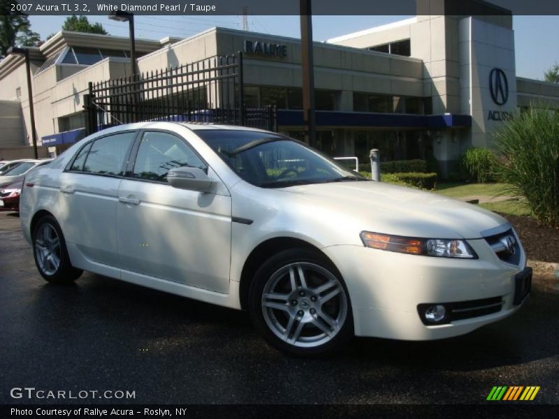 White Diamond Pearl / Taupe 2007 Acura TL 3.2