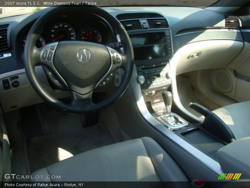 White Diamond Pearl / Taupe 2007 Acura TL 3.2