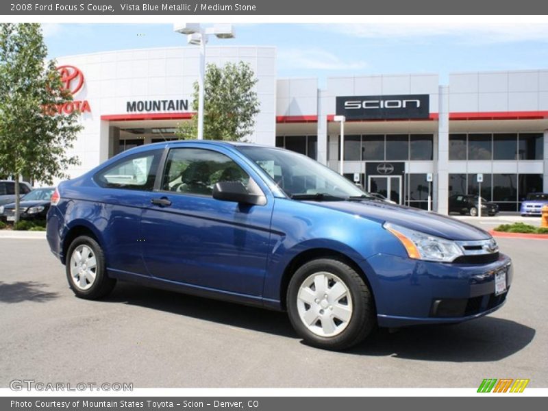 Vista Blue Metallic / Medium Stone 2008 Ford Focus S Coupe