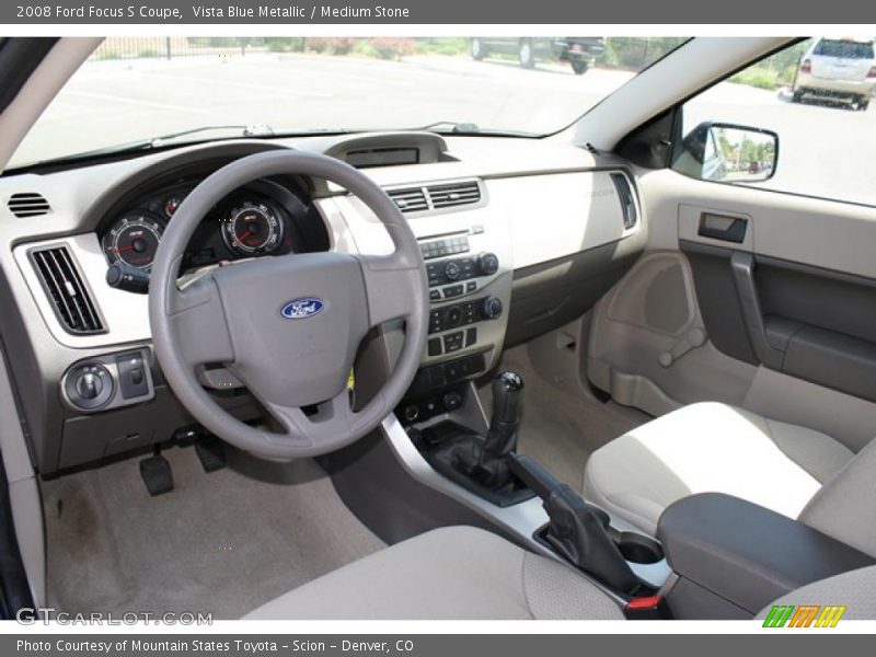 Vista Blue Metallic / Medium Stone 2008 Ford Focus S Coupe