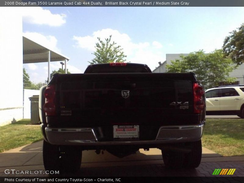 Brilliant Black Crystal Pearl / Medium Slate Gray 2008 Dodge Ram 3500 Laramie Quad Cab 4x4 Dually