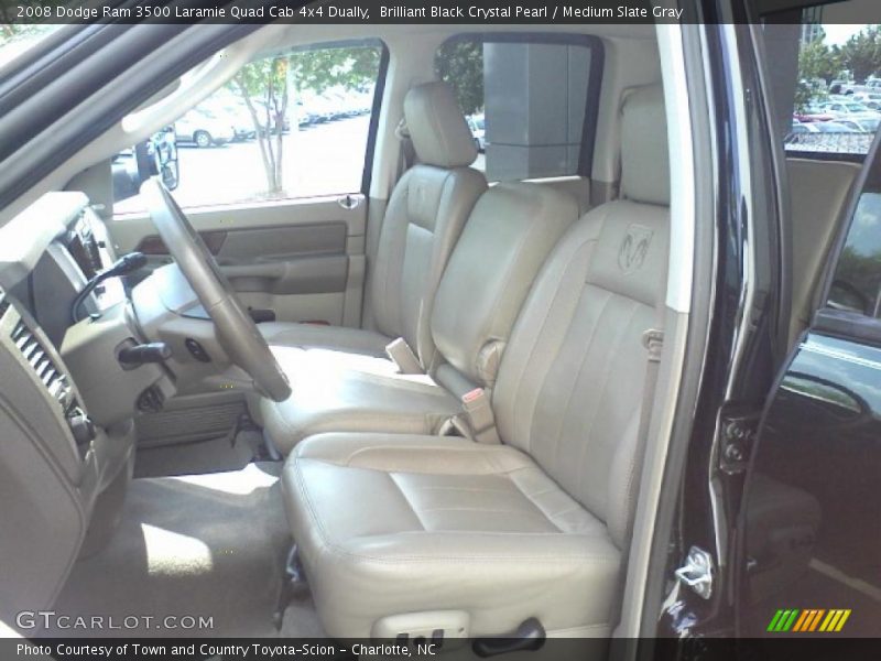 Brilliant Black Crystal Pearl / Medium Slate Gray 2008 Dodge Ram 3500 Laramie Quad Cab 4x4 Dually