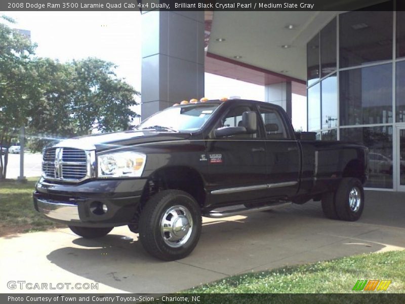 Brilliant Black Crystal Pearl / Medium Slate Gray 2008 Dodge Ram 3500 Laramie Quad Cab 4x4 Dually