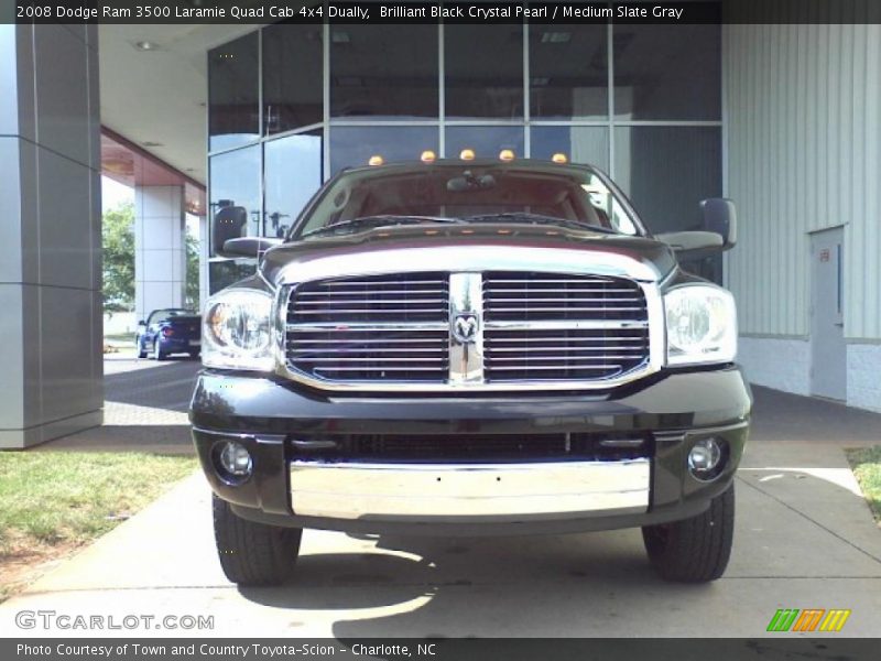 Brilliant Black Crystal Pearl / Medium Slate Gray 2008 Dodge Ram 3500 Laramie Quad Cab 4x4 Dually