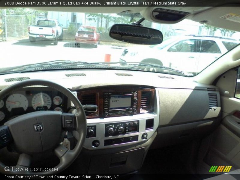 Brilliant Black Crystal Pearl / Medium Slate Gray 2008 Dodge Ram 3500 Laramie Quad Cab 4x4 Dually