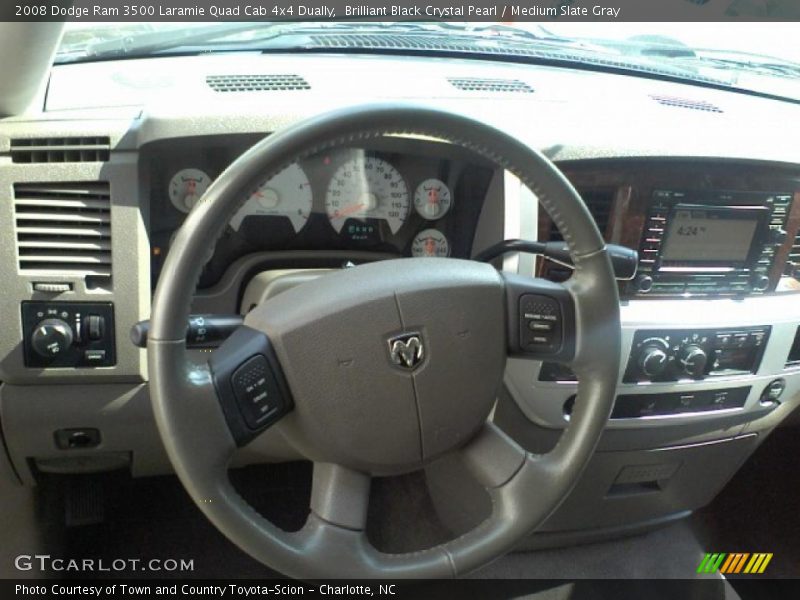 Brilliant Black Crystal Pearl / Medium Slate Gray 2008 Dodge Ram 3500 Laramie Quad Cab 4x4 Dually