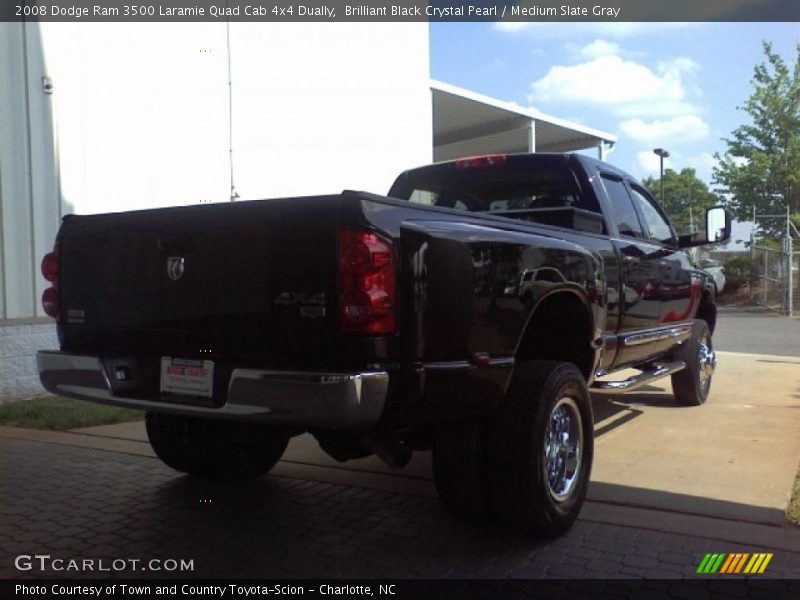 Brilliant Black Crystal Pearl / Medium Slate Gray 2008 Dodge Ram 3500 Laramie Quad Cab 4x4 Dually