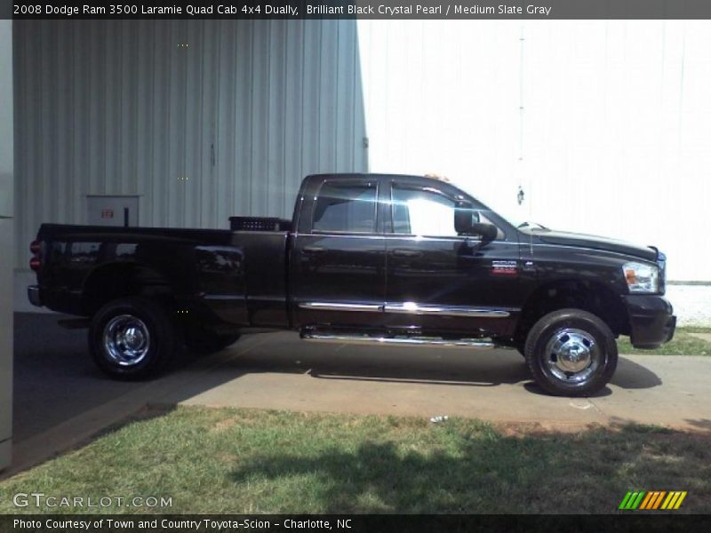 Brilliant Black Crystal Pearl / Medium Slate Gray 2008 Dodge Ram 3500 Laramie Quad Cab 4x4 Dually