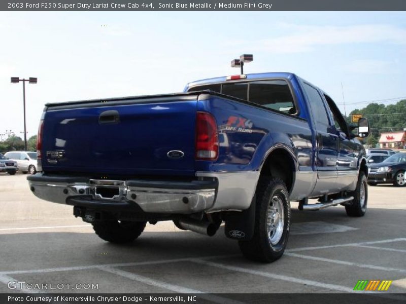 Sonic Blue Metallic / Medium Flint Grey 2003 Ford F250 Super Duty Lariat Crew Cab 4x4