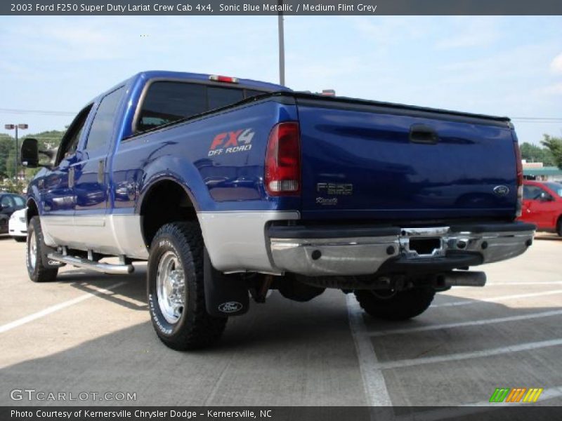 Sonic Blue Metallic / Medium Flint Grey 2003 Ford F250 Super Duty Lariat Crew Cab 4x4