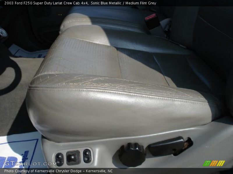 Sonic Blue Metallic / Medium Flint Grey 2003 Ford F250 Super Duty Lariat Crew Cab 4x4