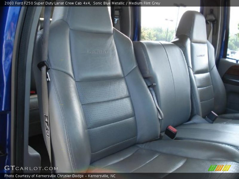 Sonic Blue Metallic / Medium Flint Grey 2003 Ford F250 Super Duty Lariat Crew Cab 4x4