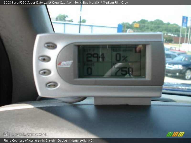 Sonic Blue Metallic / Medium Flint Grey 2003 Ford F250 Super Duty Lariat Crew Cab 4x4