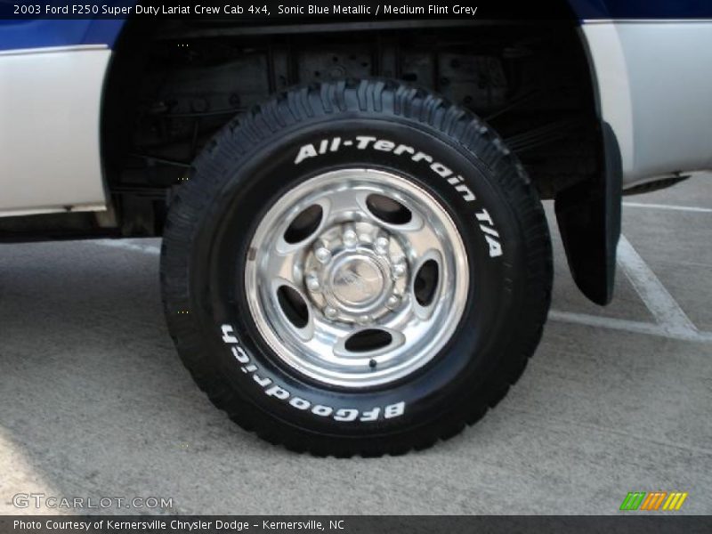 Sonic Blue Metallic / Medium Flint Grey 2003 Ford F250 Super Duty Lariat Crew Cab 4x4