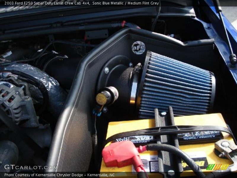 Sonic Blue Metallic / Medium Flint Grey 2003 Ford F250 Super Duty Lariat Crew Cab 4x4